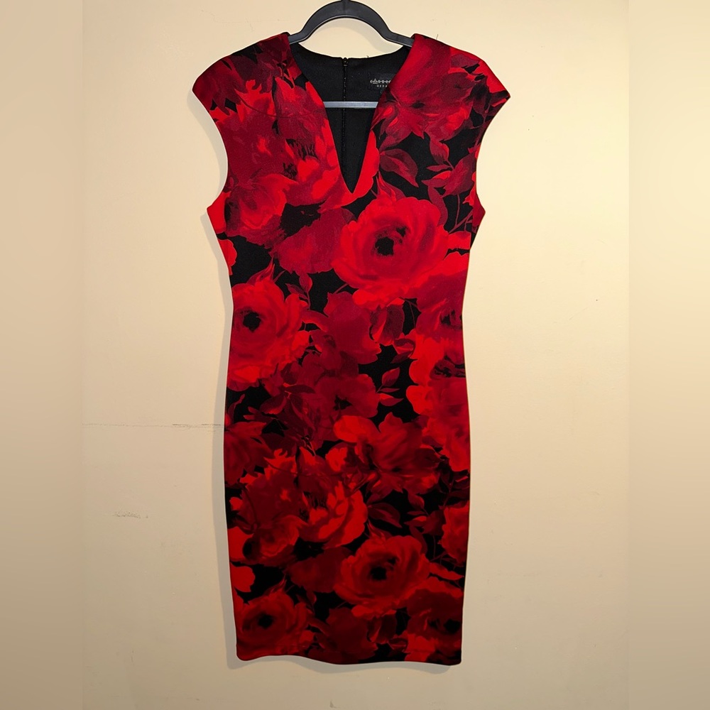 Red Floral Long Dress - Picture 1 of 3